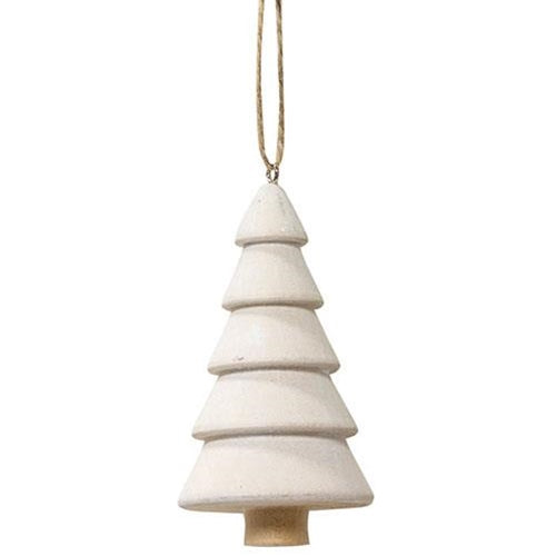 White Wooden Tree 5 Tiered Ornament