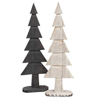 Medium Carved Look Farmhouse Colors Wooden Tree 2 Asstd - The Fox Decor