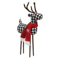 Black White Buffalo Check Standing Deer - The Fox Decor