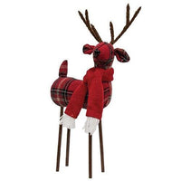 Christmas Plaid Standing Deer - The Fox Decor