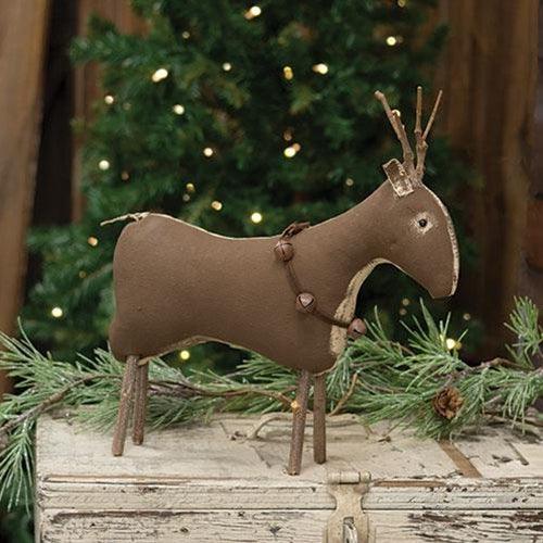 Stiffened Fabric Primitive Standing Reindeer - The Fox Decor
