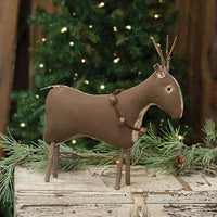 Stiffened Fabric Primitive Standing Reindeer - The Fox Decor