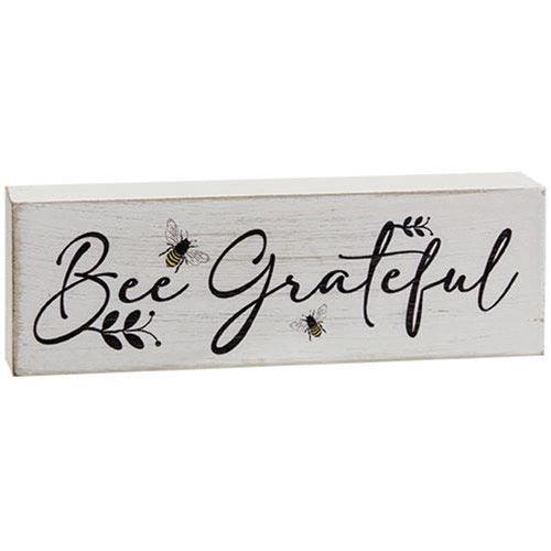 Bee Grateful Wood Sign - The Fox Decor