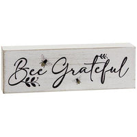 Bee Grateful Wood Sign - The Fox Decor