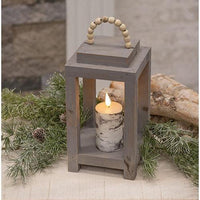 Gray Lantern with Bead Hanger - The Fox Decor
