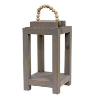 Gray Lantern with Bead Hanger - The Fox Decor