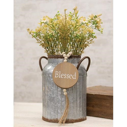 Blessed Engraved Wooden Ornament w Bead Hanger