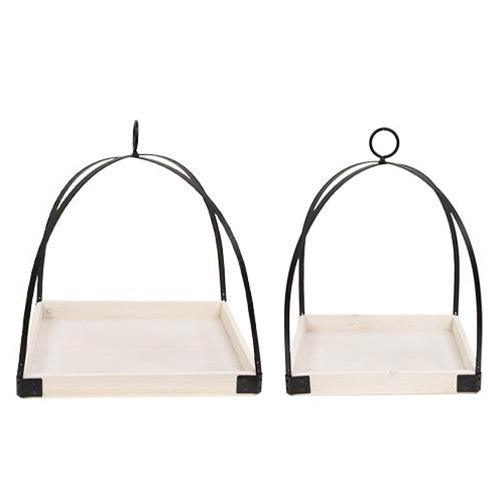 2 Set White Square Bottom Diagonal Frame Lanterns - The Fox Decor