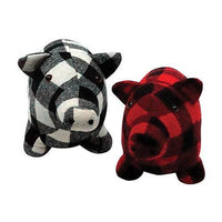 Plaid Pig Door Stopper 2 Asstd - The Fox Decor