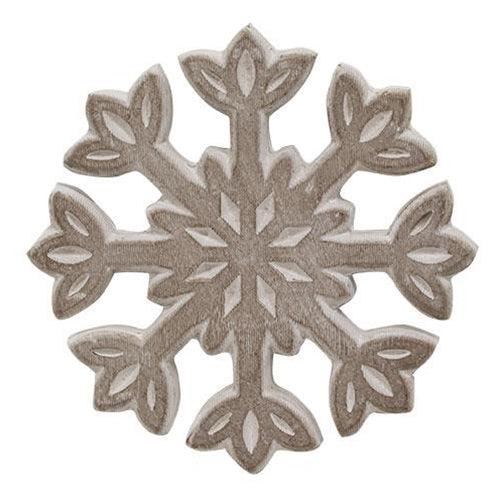 2 Set Rustic White Wooden Snowflakes - The Fox Decor