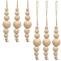 6 Set Natural Wooden Bead Ornaments - The Fox Decor