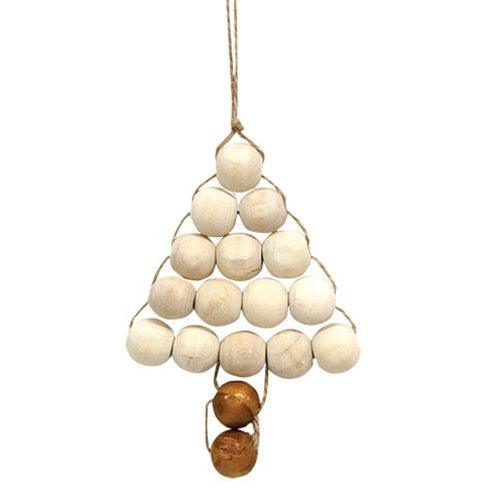 4 Set Natural Bead Tree Ornaments