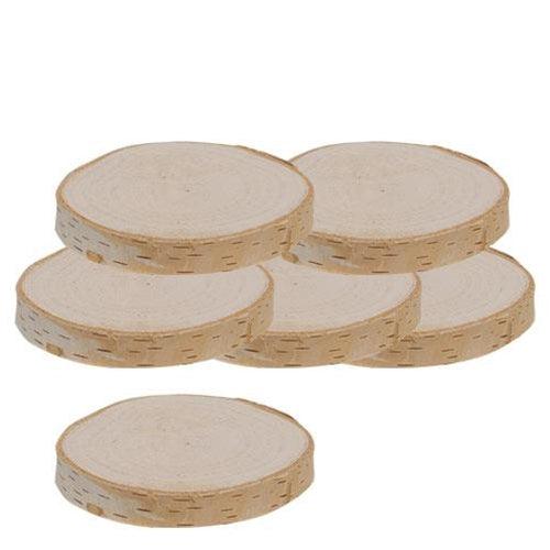 6 Pkg Natural Birch Coasters