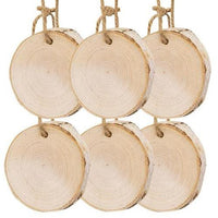 Thumbnail for 6 Pkg Natural Birch Mini Tree Tag Ornaments - The Fox Decor