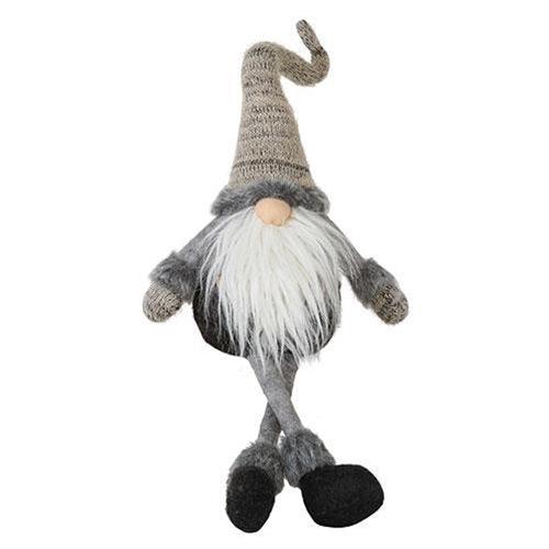 Dangle Leg Plush Gray Santa Gnome - The Fox Decor