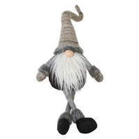 Dangle Leg Plush Gray Santa Gnome - The Fox Decor