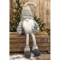Dangle Leg Plush Gray Santa Gnome - The Fox Decor