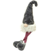 Thumbnail for Large Dangle Leg Plush Fuzzy Gray Santa Gnome