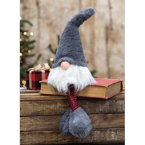 Small Dangle Leg Plush Fuzzy Gray Santa Gnome - The Fox Decor