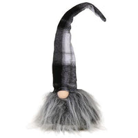 Small Plush Black White Plaid Santa Gnome - The Fox Decor