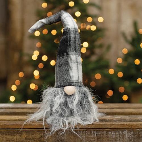 Small Plush Black White Plaid Santa Gnome - The Fox Decor