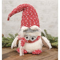 Thumbnail for Sitting Plush Owl w Red Hat - The Fox Decor