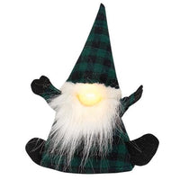 Thumbnail for Plush Plaid Santa Gnome Bottle Topper w LED Light 3 Asstd