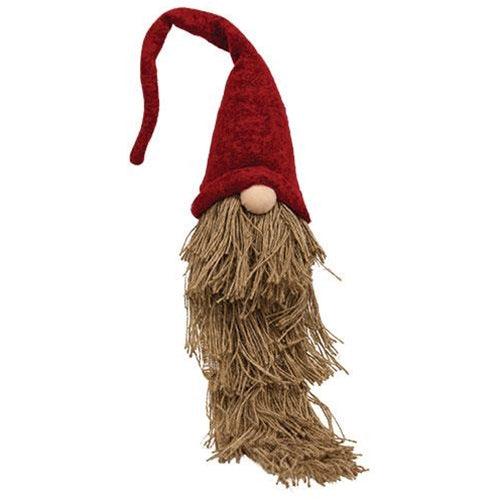 Santa Gnome w Long Jute Beard - The Fox Decor