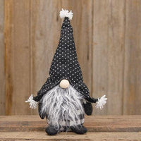 Large Standing Gray Beard Gnome with Spotted Hat - The Fox Decor