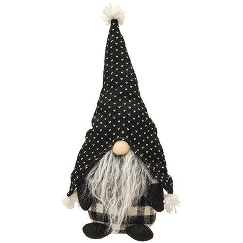 Large Standing Gray Beard Gnome with Spotted Hat - The Fox Decor