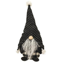 Large Standing Gray Beard Gnome with Spotted Hat - The Fox Decor
