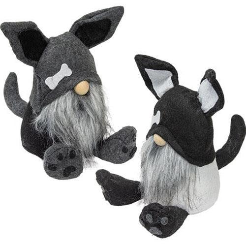 Dog Gnome Black & Gray 2 Asstd - The Fox Decor