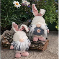 Mr & Mrs Striped Bunny Gnome 2 Asstd - The Fox Decor