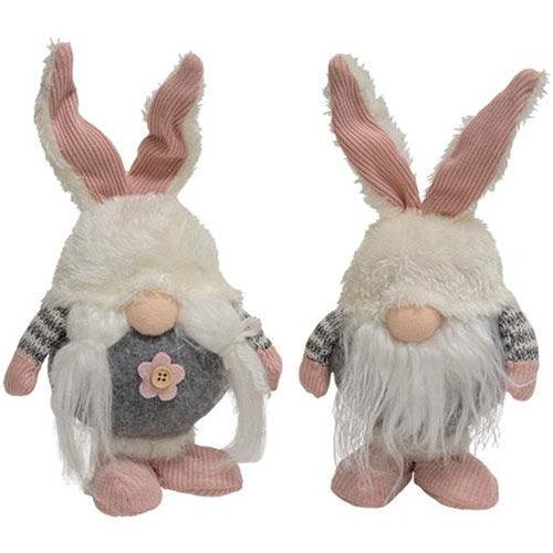 Mr & Mrs Striped Bunny Gnome 2 Asstd - The Fox Decor