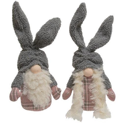 Mr & Mrs Cozy Plaid Bunny Gnome 2 Asstd - The Fox Decor