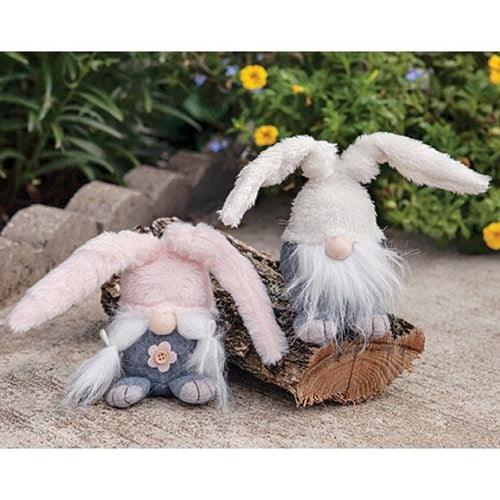 Mr & Mrs Mini Fuzzy Bunny Gnome 2 Asstd - The Fox Decor