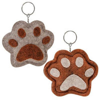 Thumbnail for Paw Print Tan & Burnt Orange Keychain 2 Asstd - The Fox Decor