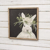 Sparkle Floral Crown Bunny Sign - The Fox Decor