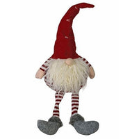 Dangle Leg Plush Red White Striped Santa Gnome - The Fox Decor