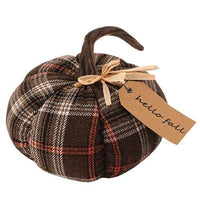 Thumbnail for Medium Plush Hello Fall Plaid Pumpkin - The Fox Decor