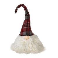 Lg Plush Red Plaid Santa Gnome - The Fox Decor