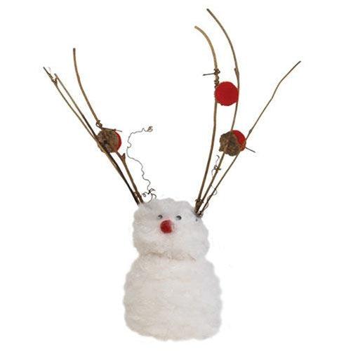 Sm Felted Fluffy Reindeer Snowman - The Fox Decor