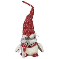 Thumbnail for Sitting Plush Owl w Red Hat - The Fox Decor