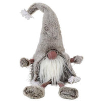 Small Dangle Leg Plush Pink Plaid Santa Gnome - The Fox Decor