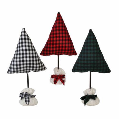 Med Plush Plaid Tree 3 Asstd