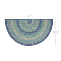 Thumbnail for Jolie Jute Half Circle Braided Rug w/ Pad 19.5