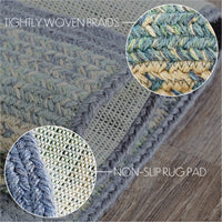 Thumbnail for Jolie Jute Half Circle Braided Rug w/ Pad 19.5