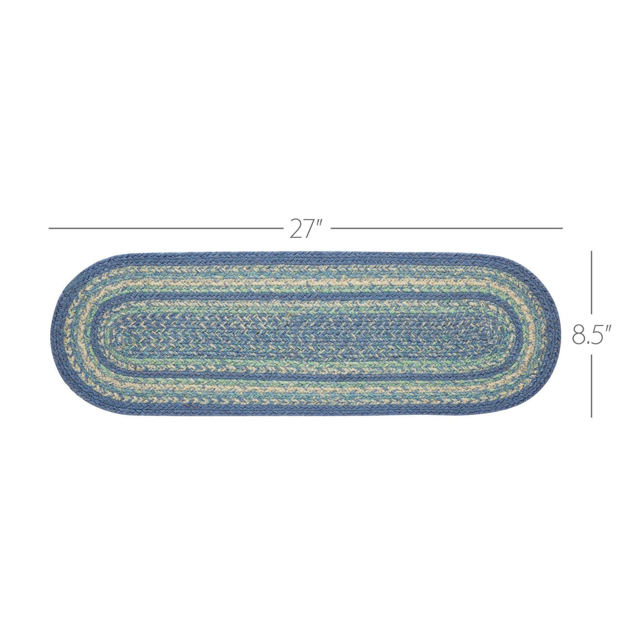 Jolie Jute Stair Tread Oval Latex 8.5x27 - The Fox Decor