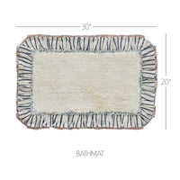 Thumbnail for Kaila Ticking Blue Bathmat 20x30 - The Fox Decor
