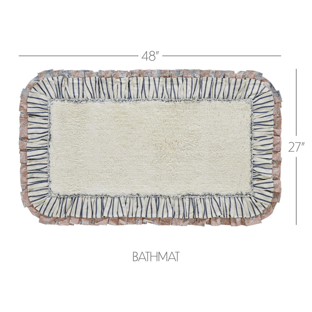 Kaila Ticking Blue Bathmat 27x48 - The Fox Decor